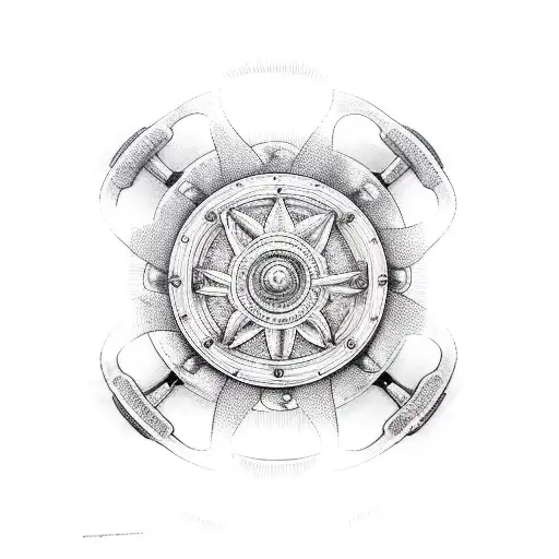 ship steering wheel   tattoo design idea