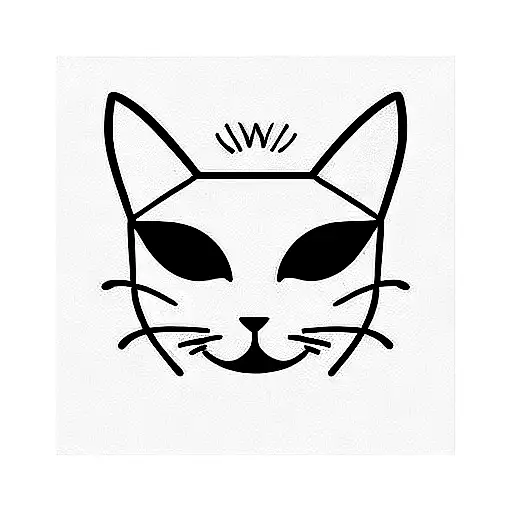 Cat with carnival mask tattoo design idea