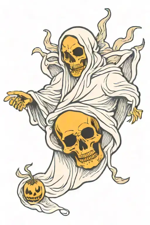 ghost in a sheet tattoo design idea