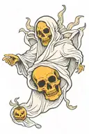 ghost in a sheet tattoo design idea