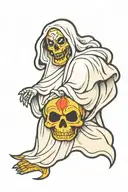ghost in a sheet tattoo design idea