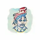 "lil T" written on tricep large tattoo design idea