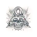 "lil T" written on tricep large tattoo design idea