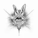 Anubis, eye of ra tattoo design idea