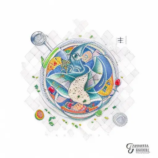 A gastronomy-inspired tattoo featuring a beautifully plated dish with intricate details and vibrant colors tattoo design idea