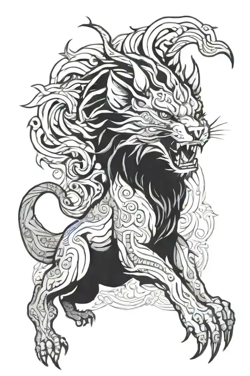 chimera tattoo design idea