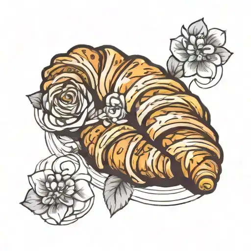 croissant tattoo design idea