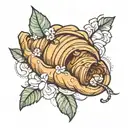 croissant tattoo design idea