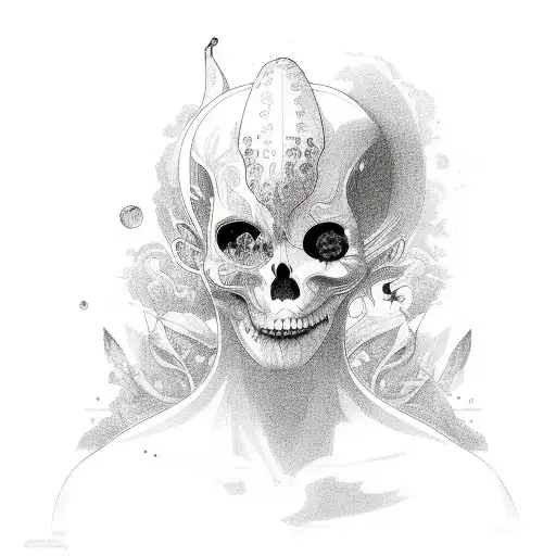 ego starving but soul being fed by fruits  tattoo design idea