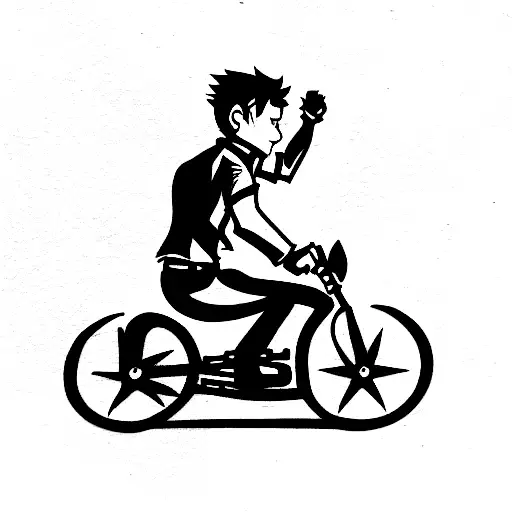 Dean Winchester in a motorbike tattoo design idea