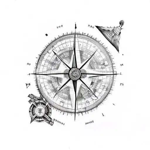 Ghost Compass Map tattoo design idea