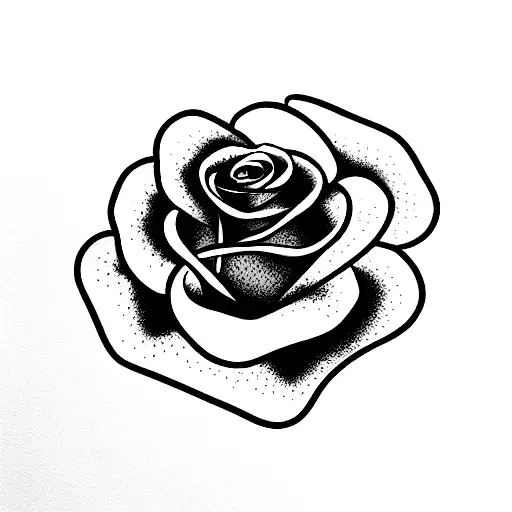A rose growing from a stone tattoo design idea