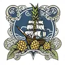 navy ship, detroit, pineapple, 2005  tattoo design idea