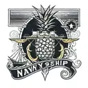 navy ship, detroit, pineapple, 2005  tattoo design idea