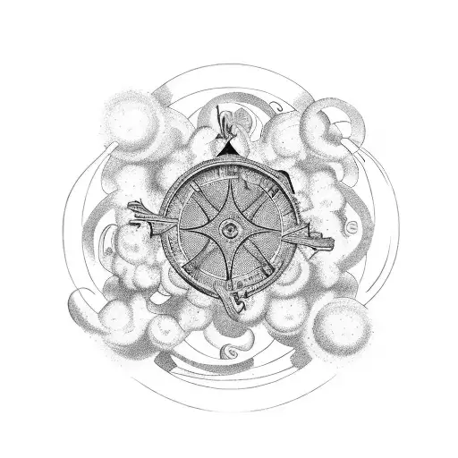 "what goes around comes around" in a circle in old English font tattoo design idea