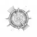 "what goes around comes around" in a circle in old English font tattoo design idea