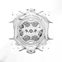 Whale shark and manta ray forming a yin yang symbol tattoo design idea