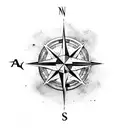 compass with assassin's creed logo tattoo design idea