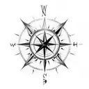 compass with assassin's creed logo tattoo design idea