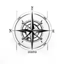 compass with assassin's creed logo tattoo design idea