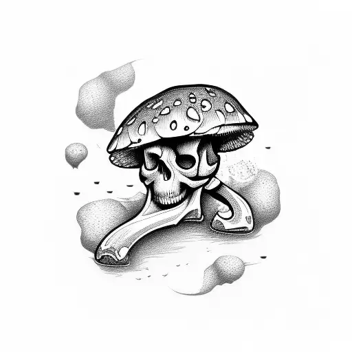 Human skull and baroque with mushroom for  Stock Illustration  84717448  PIXTA