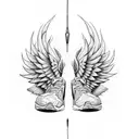 running shoe with wings  similar to nike tattoo design idea