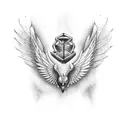 running shoe with wings  similar to nike tattoo design idea