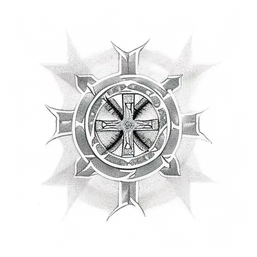 templar cross tattoo design idea