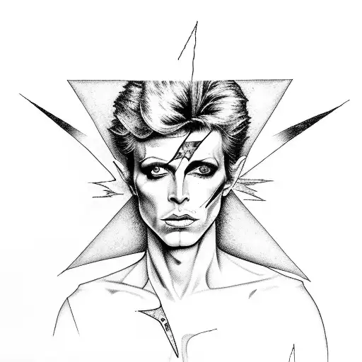 the artist formally known as Prince symbol combined with David bowie lightning bolt  tattoo design idea