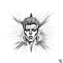 ziggy stardust lighting bolt and Prince symbol tattoo design idea