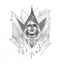 ziggy stardust lighting bolt and Prince symbol tattoo design idea