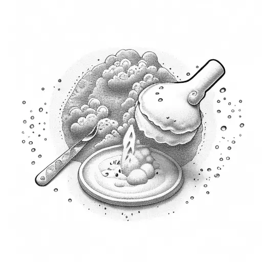 A cloud and a salt shaker pouring rain and salt together tattoo design idea
