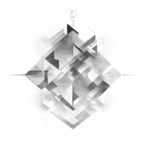 Mathematical formula transforming into geometric shapes tattoo design idea