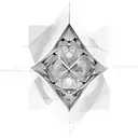 Mathematical formula transforming into geometric shapes tattoo design idea