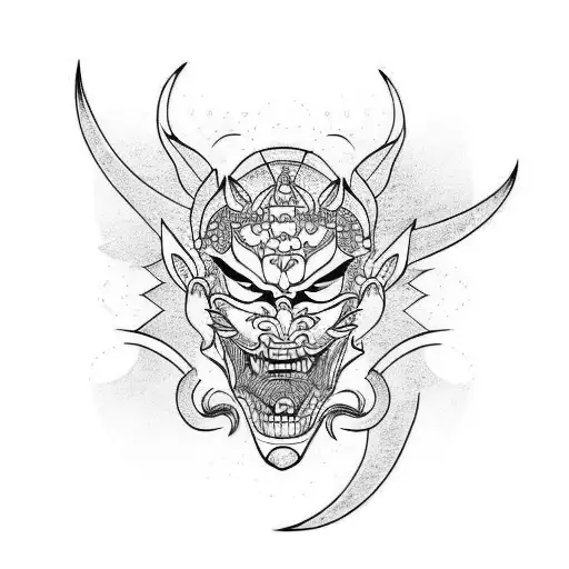 Hannya mask tattoo design idea