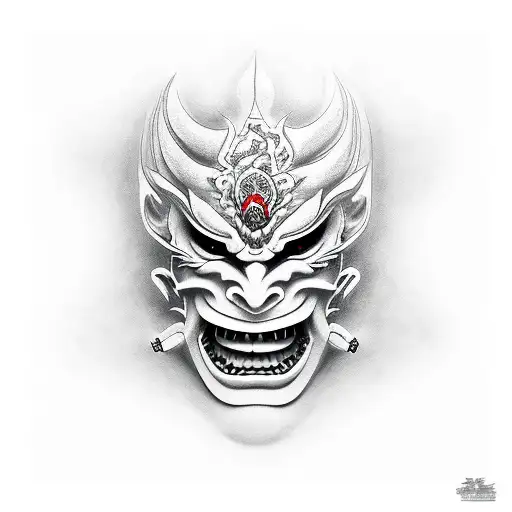 Hannya mask tattoo design idea
