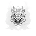 Hannya mask tattoo design idea