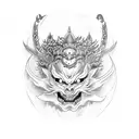 Hannya mask tattoo design idea