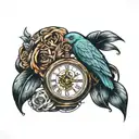 time heals all tattoo design idea