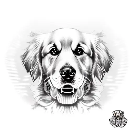dog golden retriever named Lucas tattoo design idea