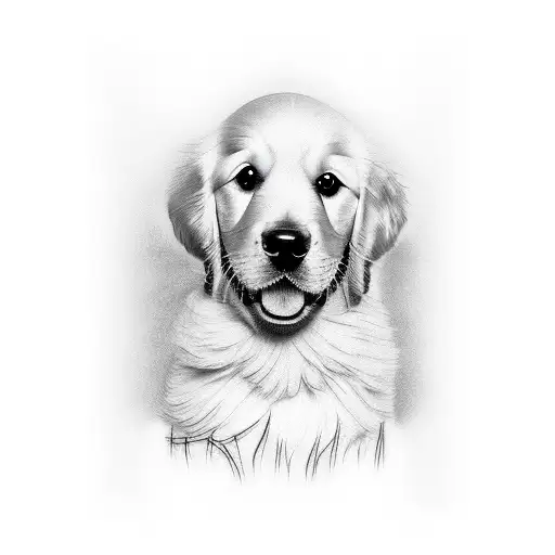 dog golden retriever named Lucas tattoo design idea