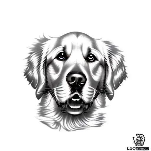 dog golden retriever named Lucas tattoo design idea