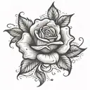 rose with dropping petals falling tattoo design idea