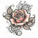 rose with dropping petals falling tattoo design idea