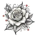 rose with dropping petals falling tattoo design idea