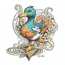 call duck tattoo design idea