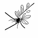 tattoo sketch in the style of thin lines, minimalism and detailing. the object can be an insect, a branch, a wild flower tattoo design idea