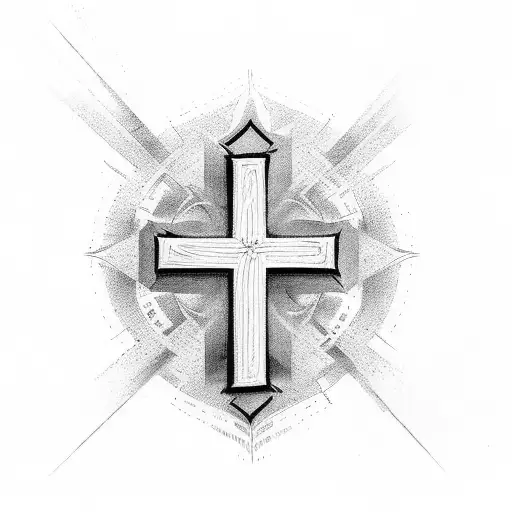 Christian Cross with the words ott tattoo design idea