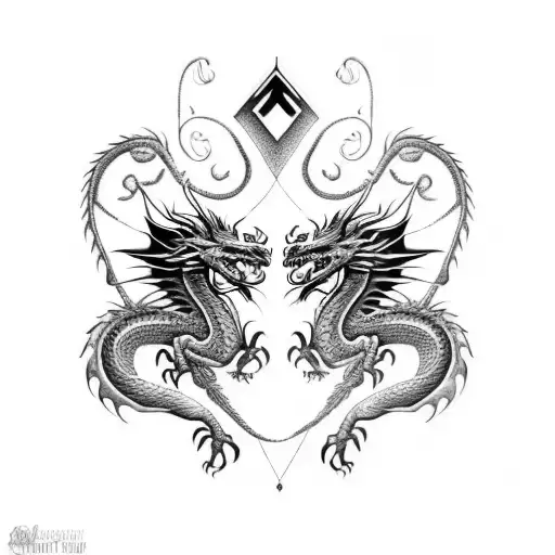 dragon heart tribal tattoo