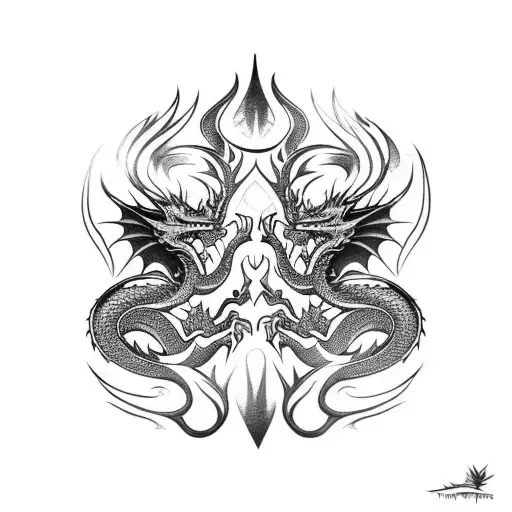 dragon heart tribal tattoo
